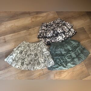 Mint Julep Boutique Girls Skort bundle Floral and Solid Skirts Set